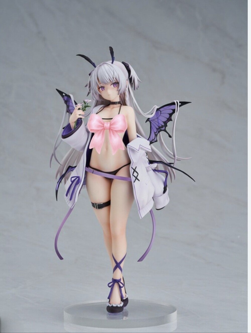 Petunia: Butterfly-wing Anime Girl Figure — Purple & White Accents